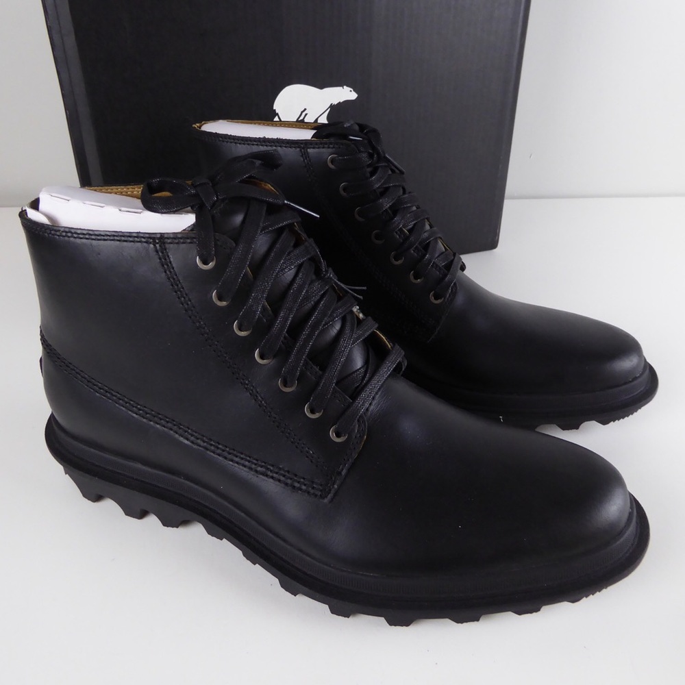 Sorel Ace Chukka Waterproof Leather Boot NIB Black
